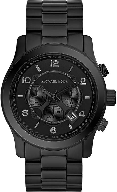 black michael kors watch with diamonds|mk watch men black.